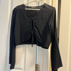 Black cropped blouse